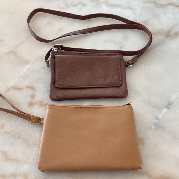 Smart Trend Brown and Tan Crossbody and Clutch Set of 2 Bags Faux Leather NWOT - Picture 13 of 13